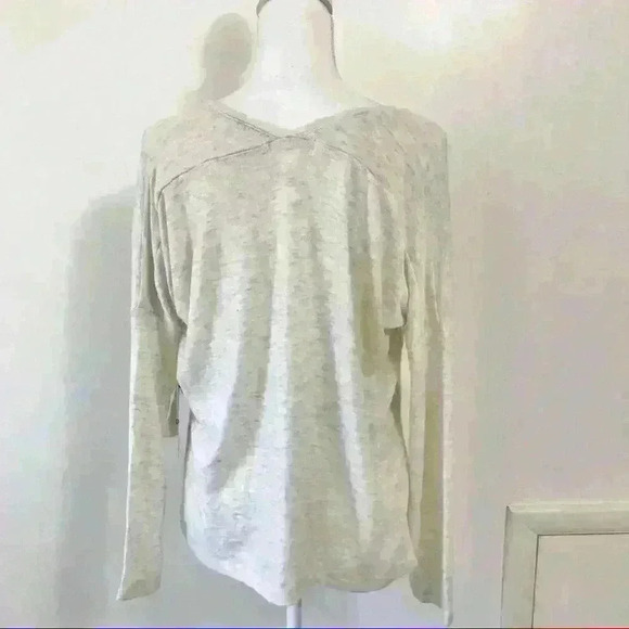 Treasure & Bond V-Neck Dolman Sleeve Pullover Beige Light Oatmeal Heather - Picture 4 of 6